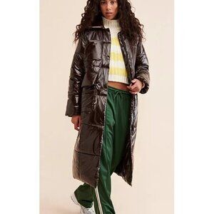 Baum und Pferdgarten Delaware Puffer Trench Coat Womens S Shiny Chocolate Brown